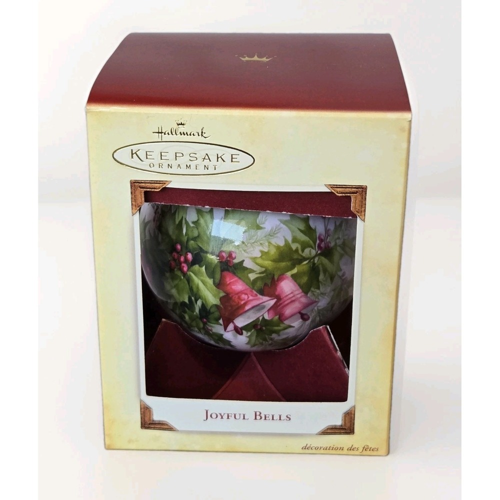 Hallmark Keepsake Joyful Bells Glass Ball Ornament 2005 w/ Box Christmas Vintage